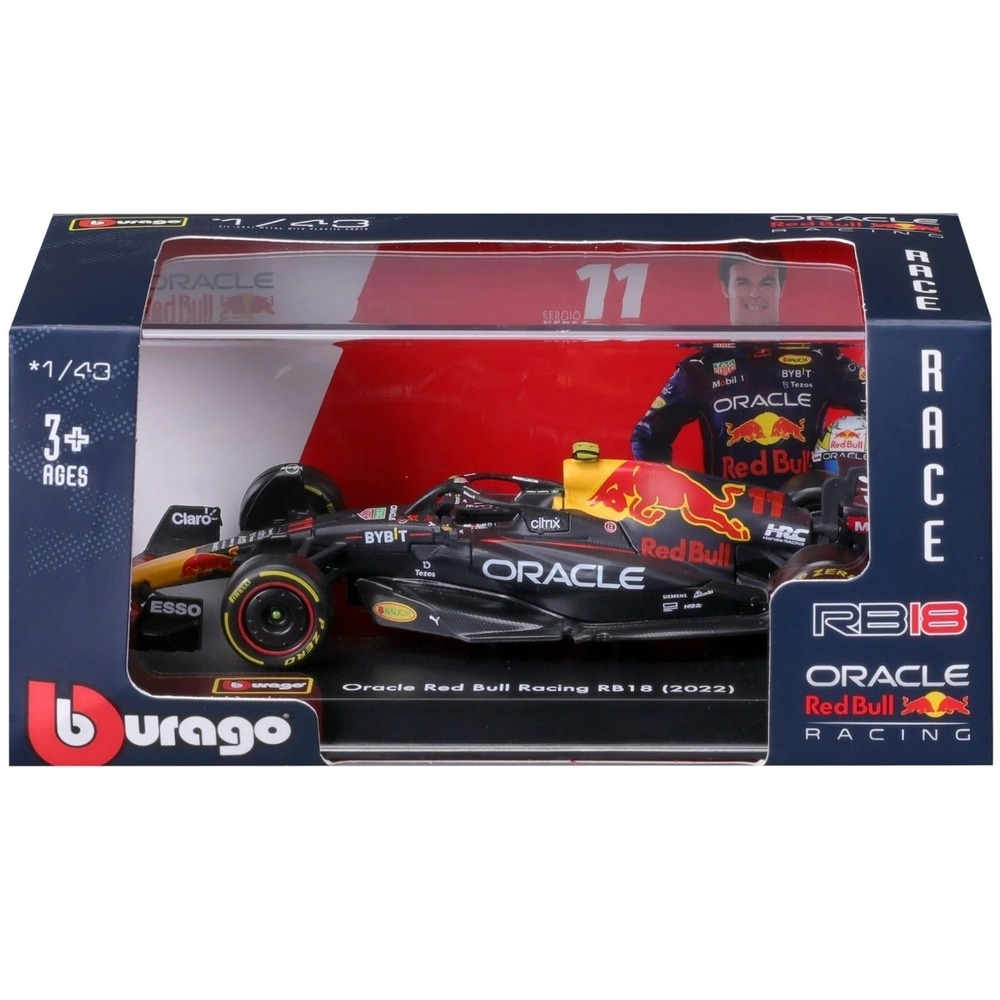 New Bburago 2022 F1 Oracle Red Bull Racing Team RB18 Sergio Perez #11 1:43 Scale